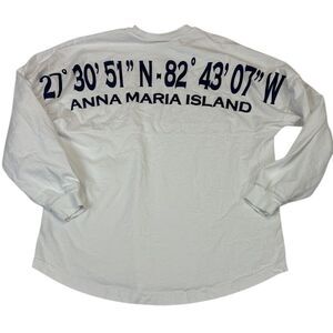 Anna Maria Island Spirit Jersey Adult Long Sleeve Small White Travel Vacation‎